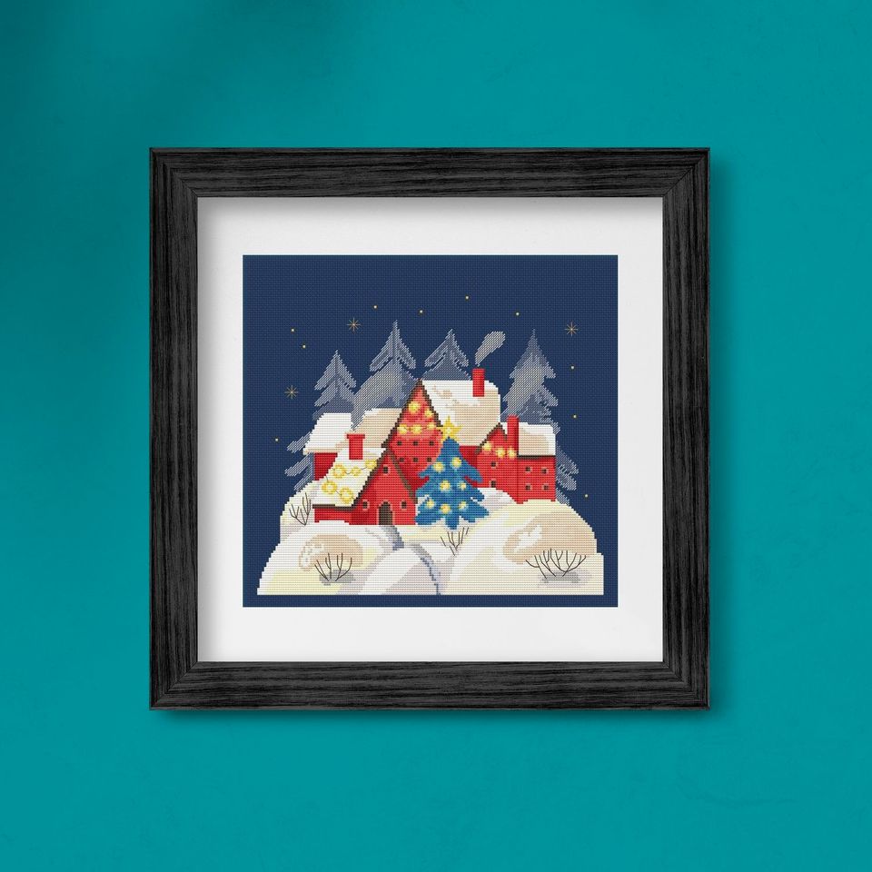 Cross Stitch Pattern Christmas Town